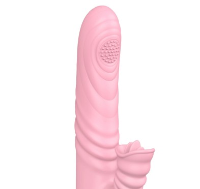 Wibrator posuwisty z sex masażerem 20 trybów 23cm